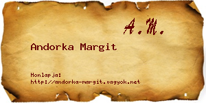 Andorka Margit névjegykártya
