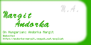 margit andorka business card